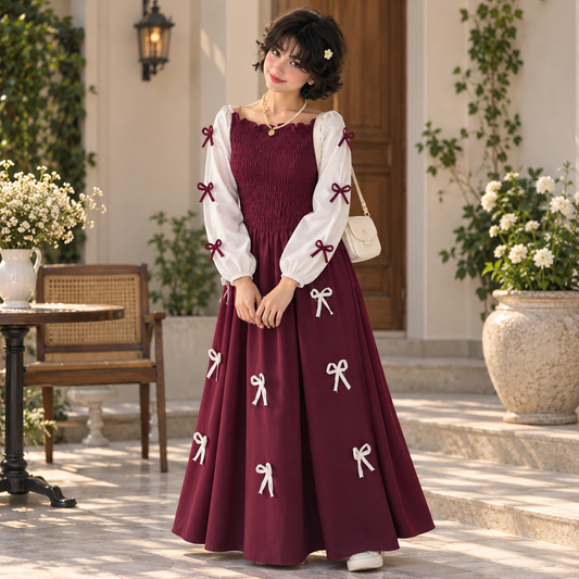Women’s Bow Detail Maxi Skirt – Winter Crush Georgette Collection