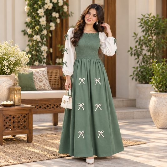 Women’s Bow Detail Maxi Skirt – Winter Crush Georgette Collection